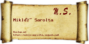 Mikló Sarolta névjegykártya
